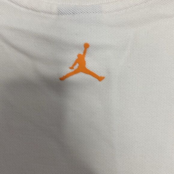 JORDAN Men’s White V Neck 100% Cotton T Shirt with Jumpman Logo Size L - Picture 6 of 9